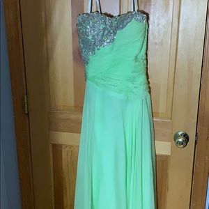 Light Green Strapless Prom Dress